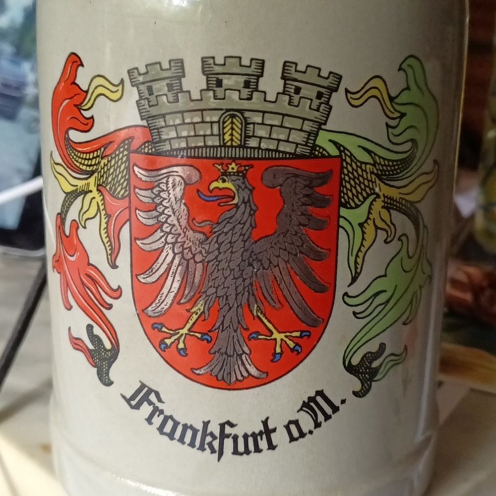 Vintage West Germany Frankfurt A.m. Beer Stein with Coat of Arms Gerz